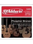 D'Addario EJ24 Phosphor Bronze Acoustic Guitar Strings True Medium 13-56 by for
