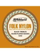 String--guitar D'addario Folk Nylon - EJ32 - Black Trebles/silver for Guitar Str