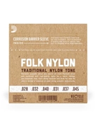 D'Addario EJ32C Folk Nylon Guitar Strings Ball End Silver Wound/Clear Nylon Trebles by for