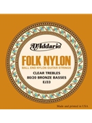 String--guitar D'addario Folk Nylon - EJ33 - Clear Trebles/bronze for Guitar Str