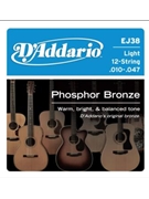 String--guitar D'addario Phosphor Bronz - Light - Bronze Wound 12-stri for Guitar Str