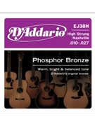 D'Addario EJ38H Phosphor Bronze Acoustic Guitar Strings High Strung/Nashville Tuning 10-27 by for