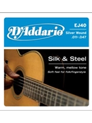 String--guitar D'addario Silk & Steel - EJ40 - Silver Plate Acousti for Guitar Str