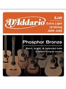 String--guitar D'addario Phosphor Bronz - X-light - Bronze Wound 12-stri for Guitar Str