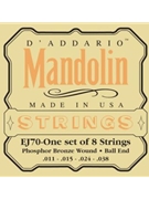 D'Addario EJ70 Phosphor Bronze Mandolin Strings Ball End Medium/Light 11-38 by for