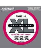 D'Addario ENR71-6 Half Round Bass Guitar Strings Regular Light 30-130 Long Scale by for