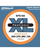 D'Addario EPS160 ProSteels Bass Guitar Strings Medium 50-105 Long Scale by for