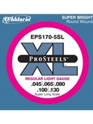 D'Addario EPS170-5SL 5-String ProSteels Bass Guitar Strings Light 45-130 Super Long Scale by for