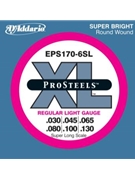 D'Addario EPS170-6SL 6-String ProSteels Bass Guitar Strings Light 30-130 Super Long Scale by for