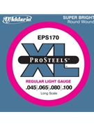 D'Addario EPS170 ProSteels Bass Guitar Strings Light 45-100 Long Scale by for