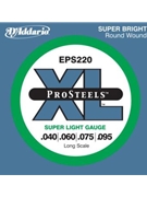 D'Addario EPS220 ProSteels Bass Guitar Strings Super Light 40-95 Long Scale by for
