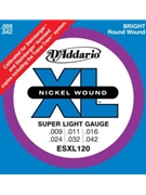 String--guitar D'addario Sxl120 - X-light - Nickel/round for Guitar Str