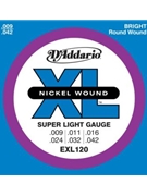 String--guitar D'addario Xl120 - X-light - Nickel/round for Guitar Str