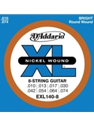 D'Addario EXL140-8 8-String Nickel Wound Electric Guitar Strings Light Top/Heavy Bottom 10 by for