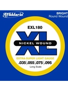 D'Addario EXL180 Nickel Wound Bass Guitar Strings Extra Super Light 35-95 Long Scale by for