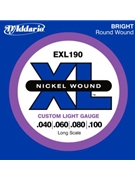 D'Addario EXL190 Nickel Wound Bass Guitar Strings Custom Light 40-100 Long Scale by for