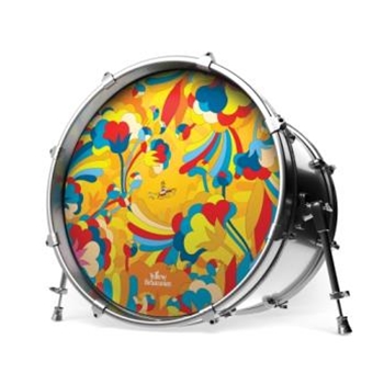 EVANS Yellow Submarine Resonant Bass Drumhead, Primrose Prairie, 20 inch