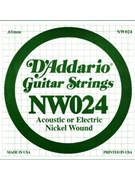 String--Guitar Single Electric - .024 Gauge - 5-pack for Nickel Wnd