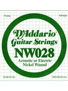 D'Addario NW028 Nickel Wound Electric Guitar Single String .028 for