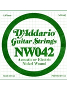 String--Guitar Electric Single - .042 Gauge - 5-pack for Nickel Wnd