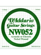 D'Addario NW052 Nickel Wound Electric Guitar Single String .052 by for