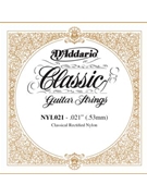 D'Addario NYL021 Rectified Nylon Classical Guitar Single String .021 by for