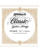 D'Addario NYL041W Silver-plated Copper Classical Single String .041 for