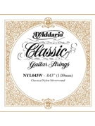 D'Addario NYL043W Silver-plated Copper Classical Single String .043 by for