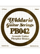 D'Addario PB042 Phosphor Bronze Wound Acoustic Guitar Single String .042 Gauge for Single String
