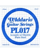 D'Addario PL017 Plain Steel Guitar Single String .017 by for