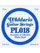 D'Addario PL018 Plain Steel Guitar Single String .018 by for