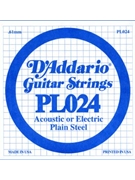 String--Guitar Single Acoustic/Electric - .024 Gauge - 5-pack for Plain Steel