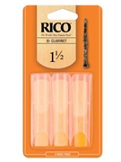 Reed--b-flat Clar Rico Regular - Strength 1 1/2 - 3-pack for Bb Clarinet Reed