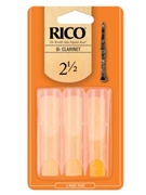 Reed--b-flat Clar Rico Regular - Strength 2 1/2 - 3-pack for Bb Clarinet Reed