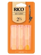 Reed--bass Clar Rico Regular - Strength 2 1/2 - 3-pack for Bass Clarinet Reed