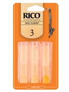 Reed--bass Clar Rico Regular - Strength 3 - 3-pack for Bass Clarinet Reed