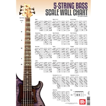 5-String Bass Scale Wall Chart by Dozier Corey for Poster