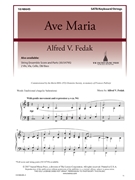 Ave Maria by Fedak Alfred V for SATB and Organ