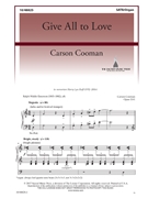 Give All to Love by Cooman Carson for SATB and Organ