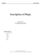 Inscription Of Hope by Stroope Z Randall - Stroope Z Randall - for Instrumental Parts