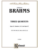 3 String Quartets Opus 51 #12; Opus 67 by Brahms Johannes for Str Quartet