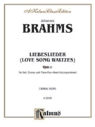 Liebeslieder Waltzes Op.52 by Brahms Johannes for SATB (Piano 4-hand Accompa)