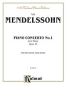 Concerto #1 Opus 25 G Minor by Mendelssohn Felix for 2 Piano 4 Hands