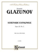 Serenade Espagnole Opus 20 #2 by Glazunov Alexander for Cello Solo