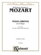 Missa Brevis In D K 194 by Mozart Wolfgang Amadeus for SATB