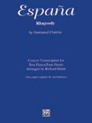 Espana Rhapsody by Chabrier Emmanuel - Simm Richard - for 2 Piano 4 Hands