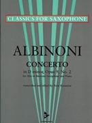 Concerto D Minor Op. 9 No. 2 [Alto or Baritone Saxophone & Piano] by Albinoni Tomaso - Trent Kynaston - for Score and Part