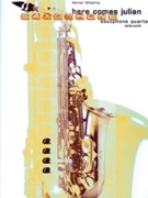 Here Comes Julian (Samba) [4 Saxophones SATBar/AATBar] by Wilberny Heiner for Conductor Score and Parts