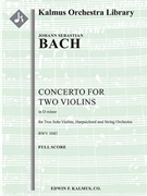 Concerto for Two Violins in D minor, BWV 1043 [string orchestra, hpchd, 2 soli violins]