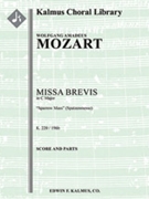 Missa Brevis in C, K. 220/196b "Sparrow Mass" (Spatzenmesse) [Mass, Chamber Accompaniment]